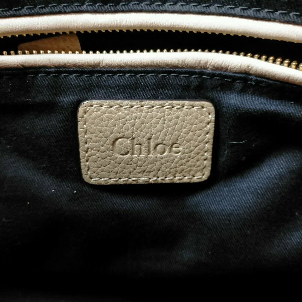 Chloe Hand Bag Beige Leather